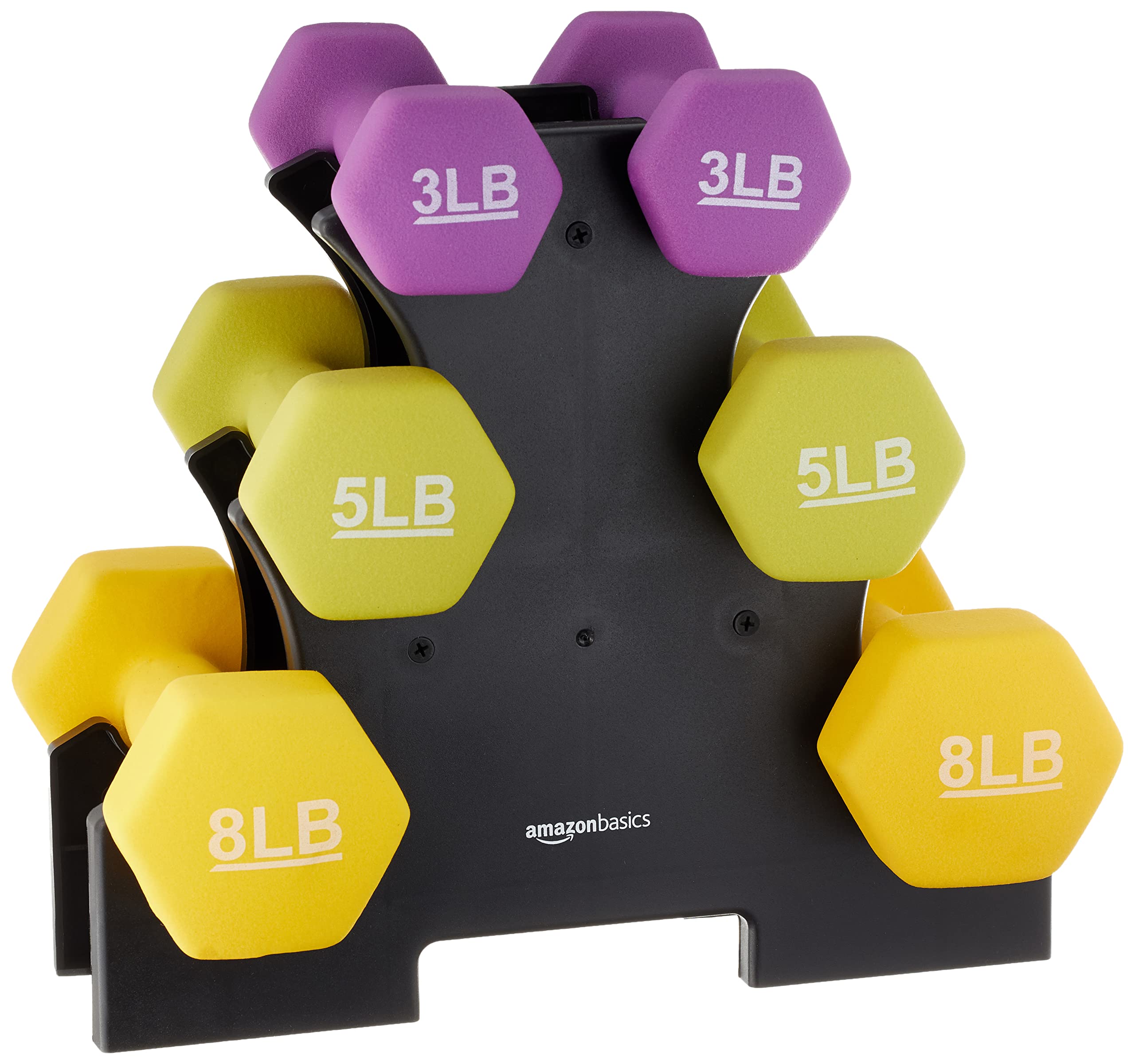 Amazon Basics Easy Grip Workout Dumbbell, Neoprene Coated, Various Sets and Weights available>