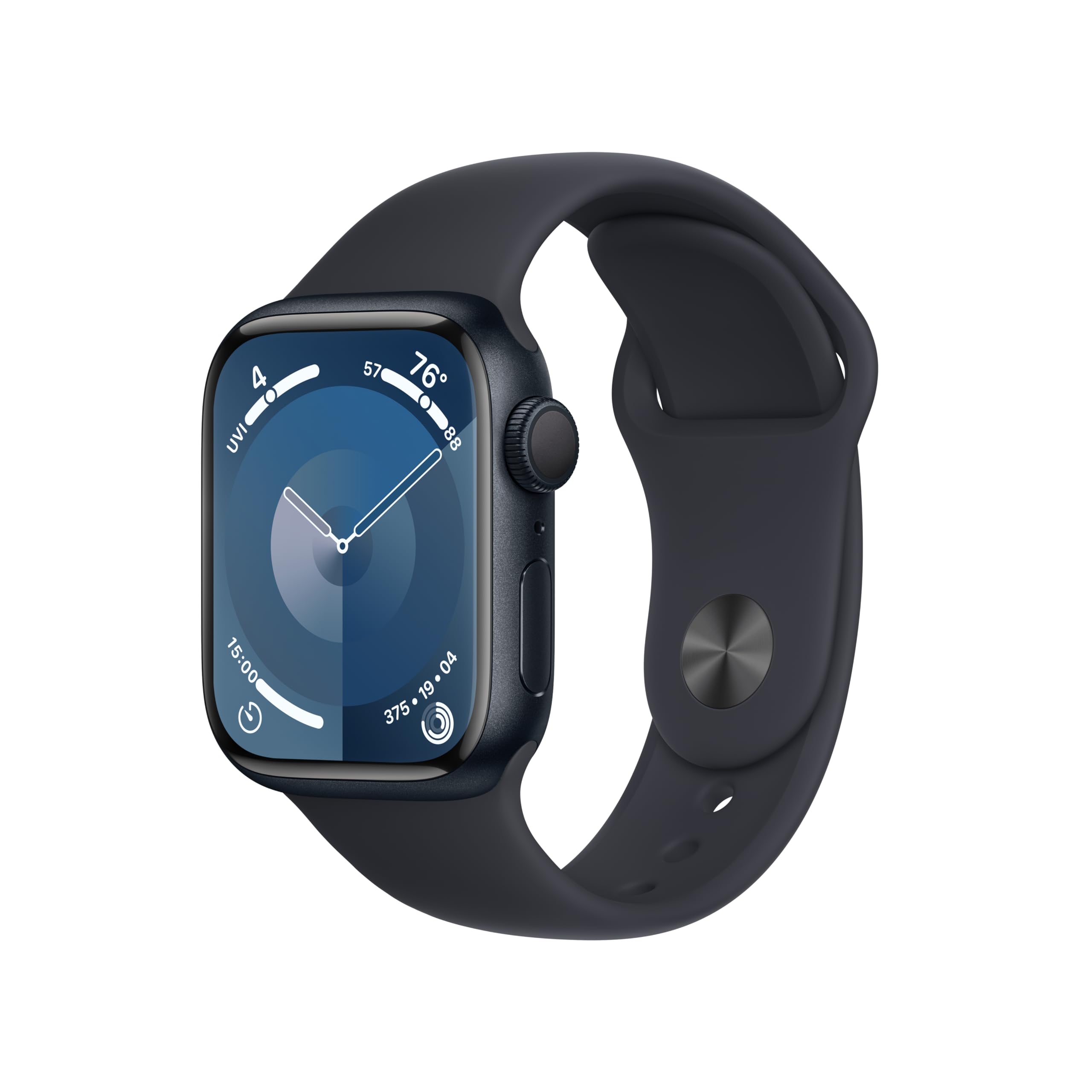 Apple Watch Series 9 GPS 41mm Smartwatch with Midnight Aluminum Case with Midnight Sport Band S_M Fitness Tracker, ECG Apps, Always On Retina Display, Water Resistant>