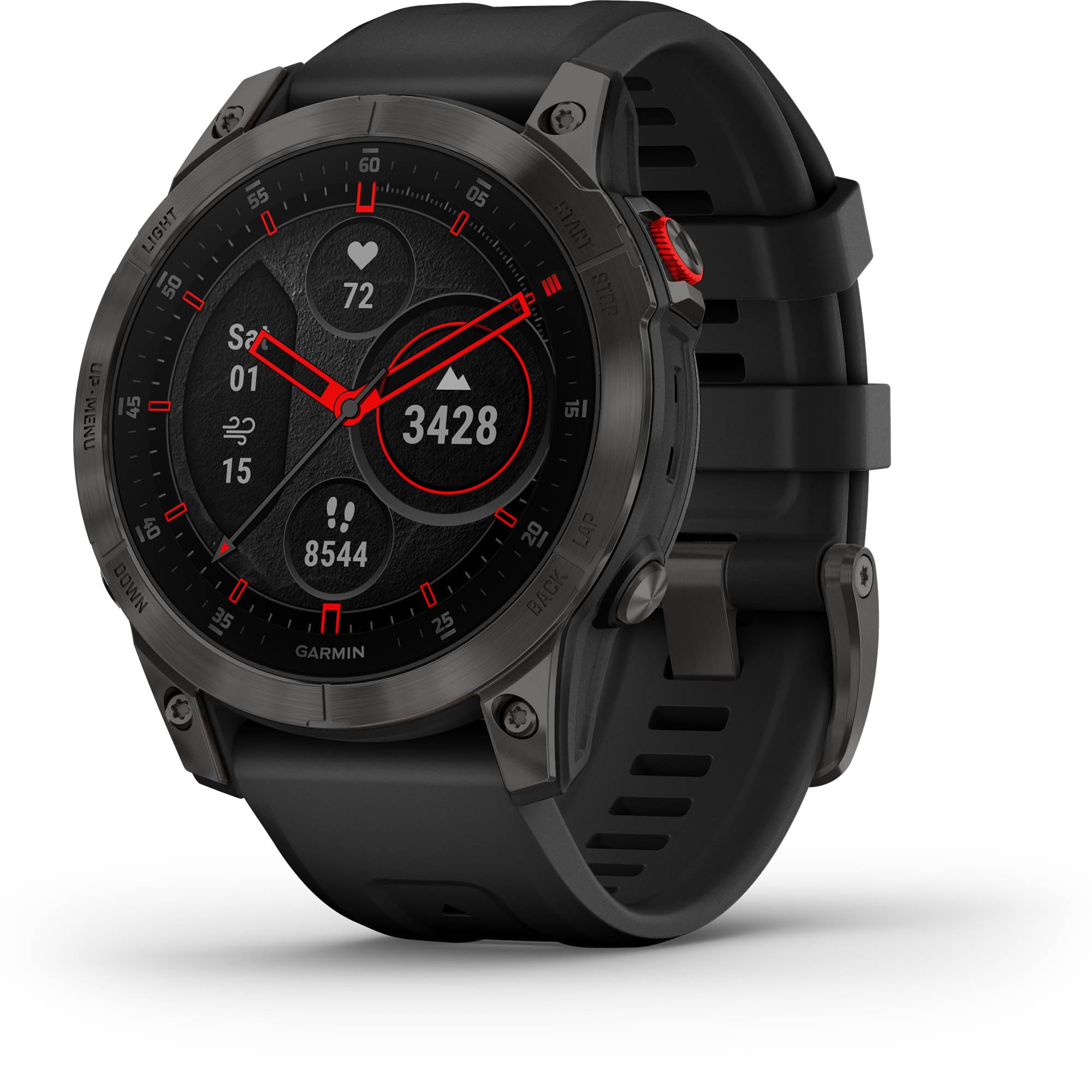 Garmin 010 02582 10 epix Gen 2, Premium active smartwatch, Health and wellness features, touchscreen AMOLED display, adventure watch with advanced features, black titanium>