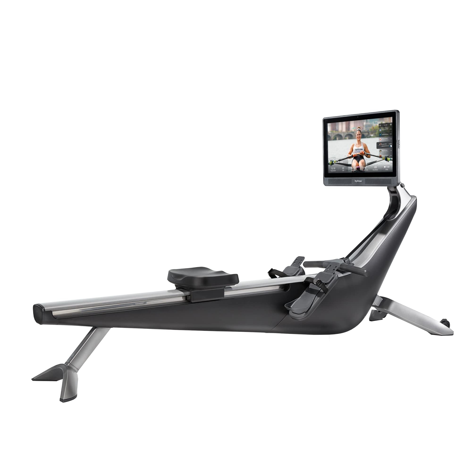 Hydrow Pro Rowing Machine with Immersive 22_ HD Rotating Screen Stows Upright _ Live and On Demand at Home Workouts, Subscription Required>