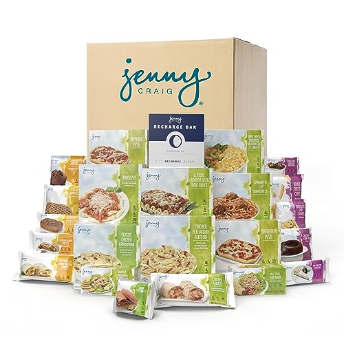 Jenny Craig 7 Day Meal Kit %e2%80%93 Frozen Meal Kit Includes 28 Meals and 7 Recharge Bars Enjoy Breakfasts, Lunches, Dinners, Snacks, Desserts, and the REVOLUTIONARY Recharge Bar>