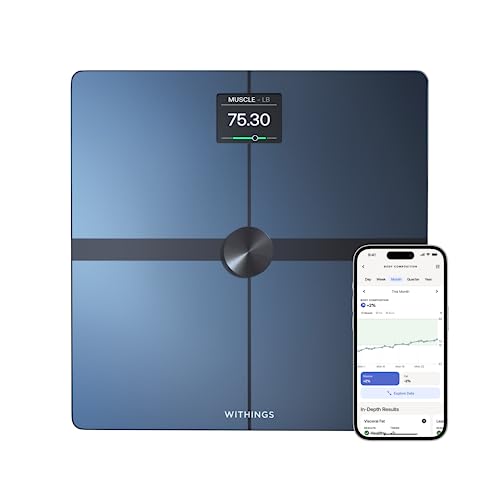 WITHINGS Body Smart Accurate Scale for Body Weight and Fat Percentage, Body Composition Wi Fi and Bluetooth, Baby Weight Smart Scale Apple Compatible, Bathroom Scale,FSA_HSA